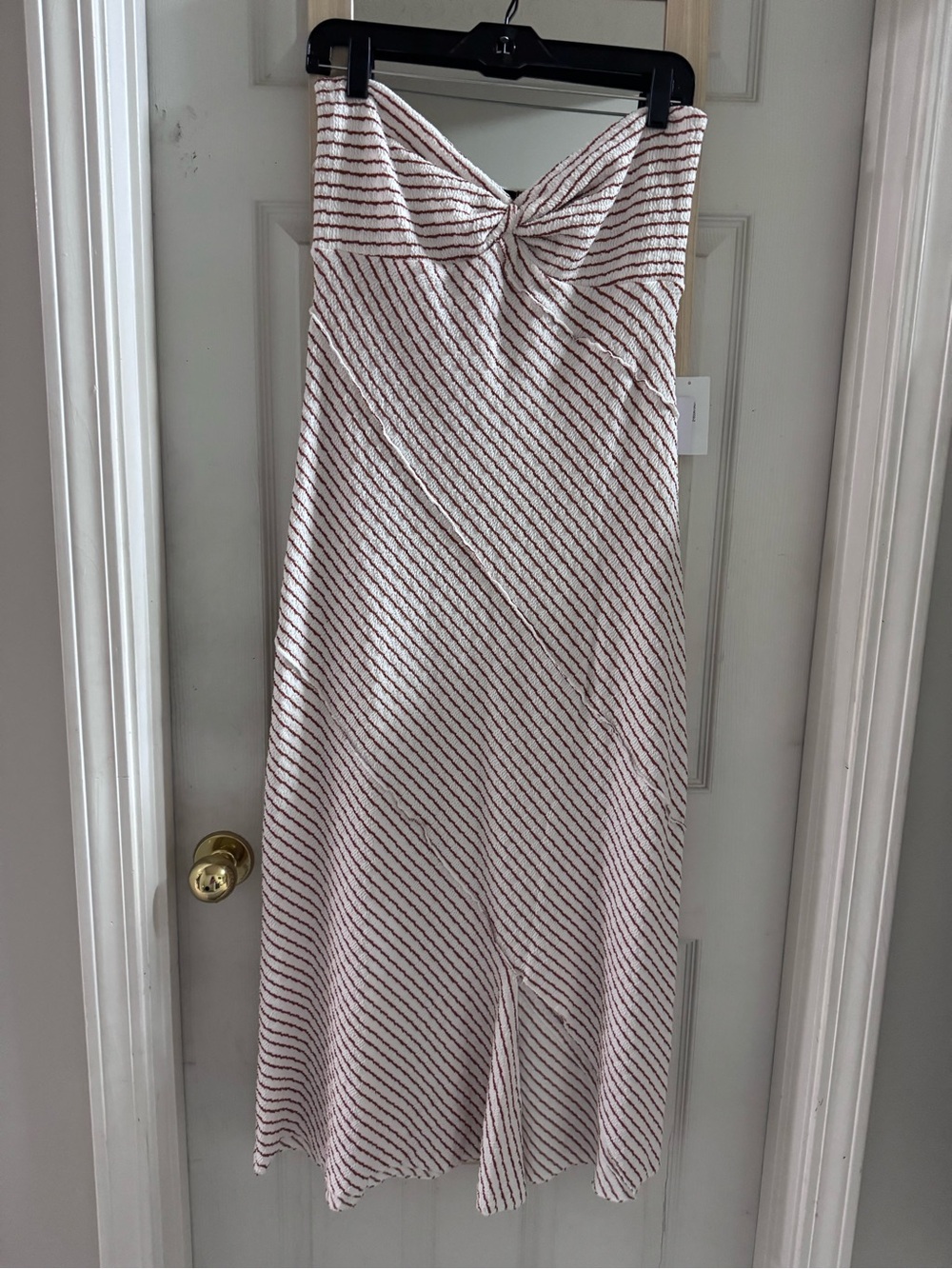 Originality nwt Striped brown  striped off shoulder midi dress